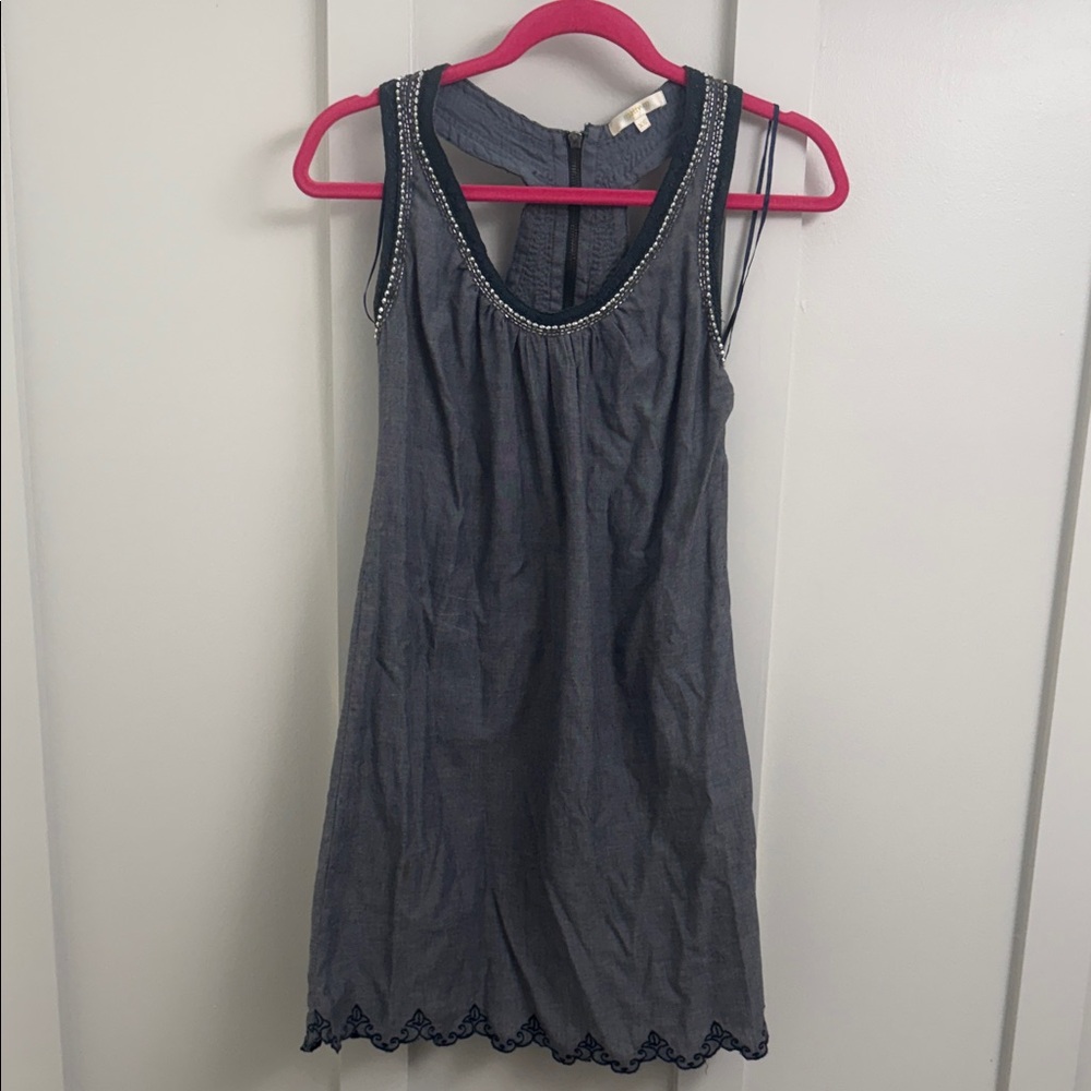 Matty M Charcoal Gray Embellished Mini Dress
